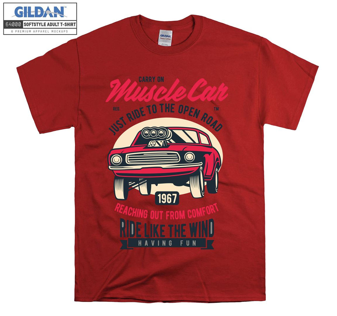 Muscle Red Car Figure T-shirt