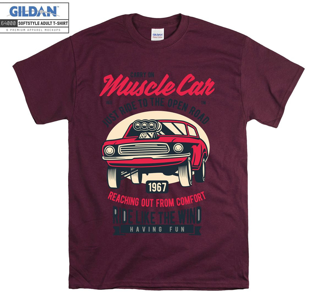 Muscle Red Car Figure T-shirt