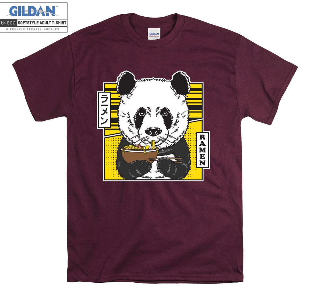 Cute Panda eating ramen T-shirt