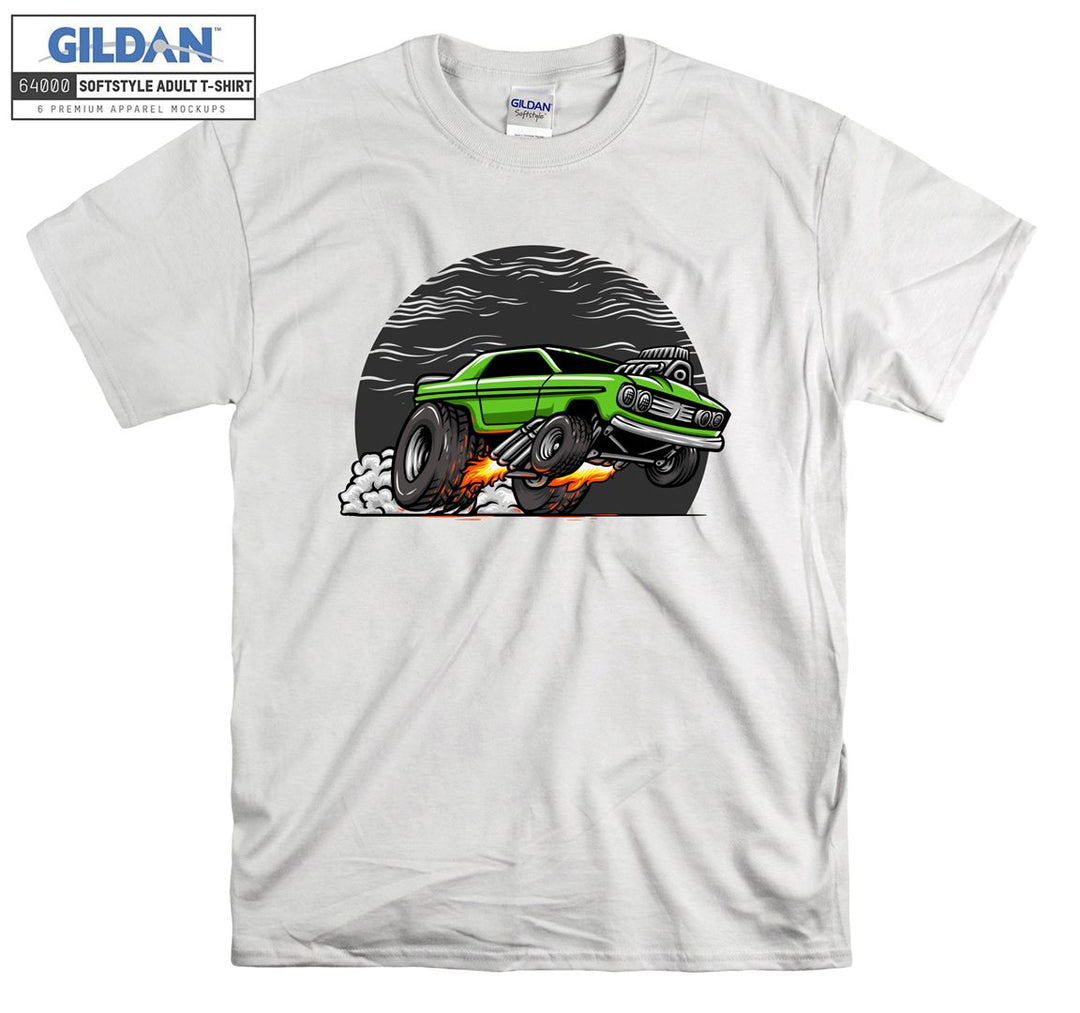 Hot Rod Green Car Figure T-shirt