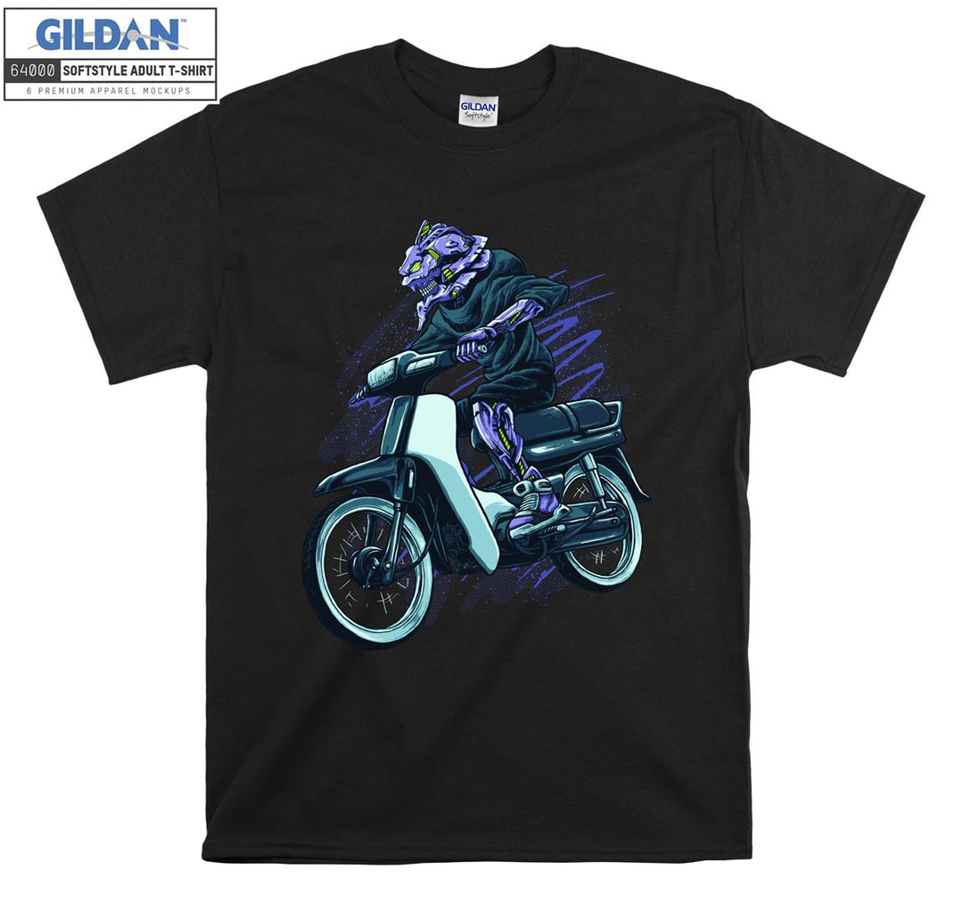 Cartoon monster ride a motorcycle T-shirt