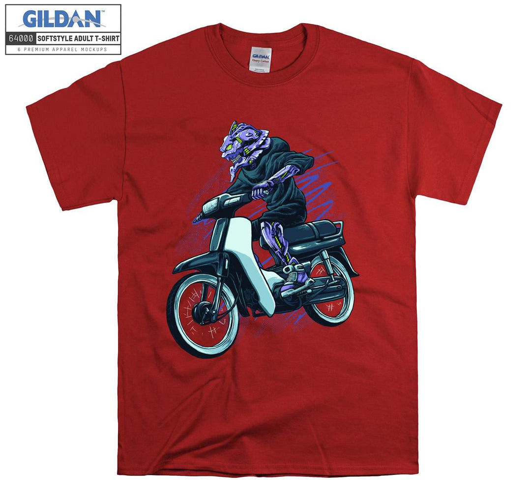 Cartoon monster ride a motorcycle T-shirt