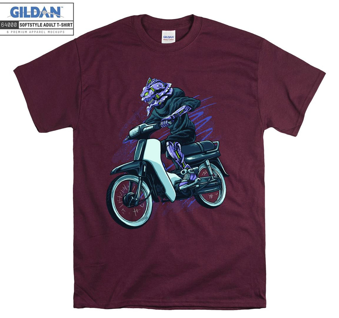 Cartoon monster ride a motorcycle T-shirt