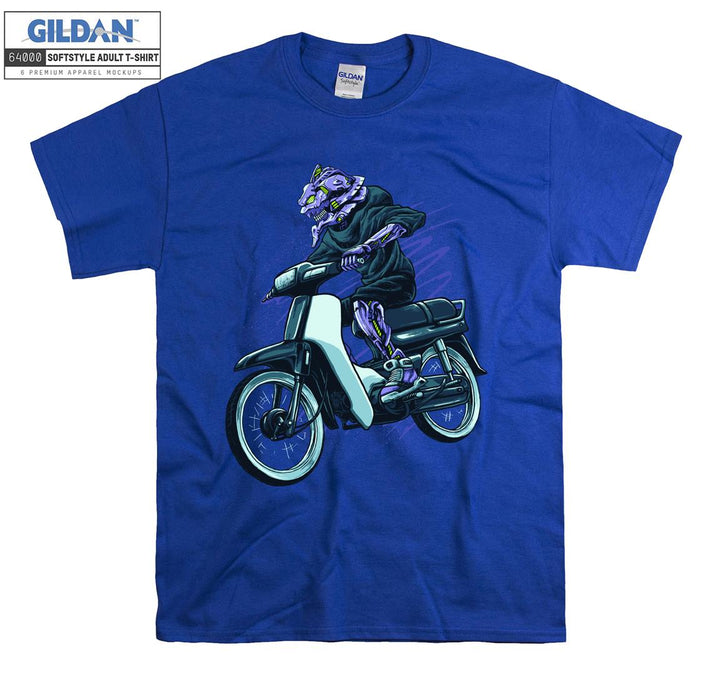 Cartoon monster ride a motorcycle T-shirt