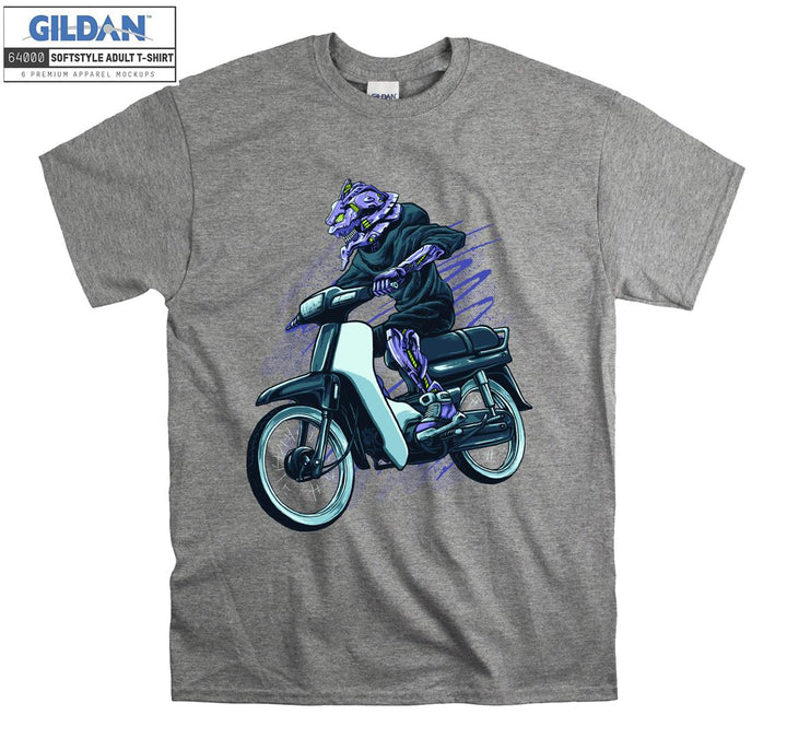 Cartoon monster ride a motorcycle T-shirt