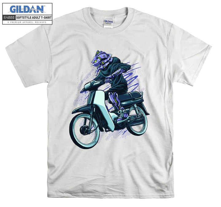 Cartoon monster ride a motorcycle T-shirt