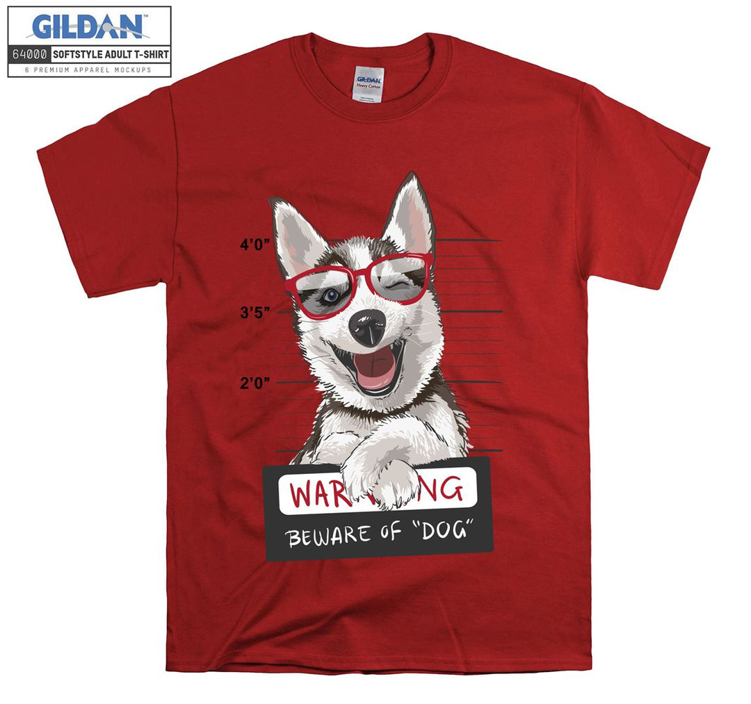 Funny dog beware of "dog" T-shirt