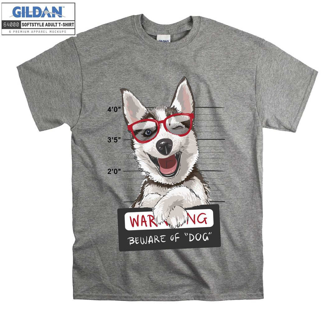 Funny dog beware of "dog" T-shirt