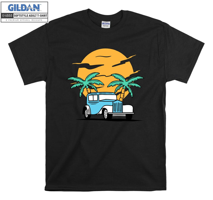 Cool Classic Car Sunset Figure T-shirt