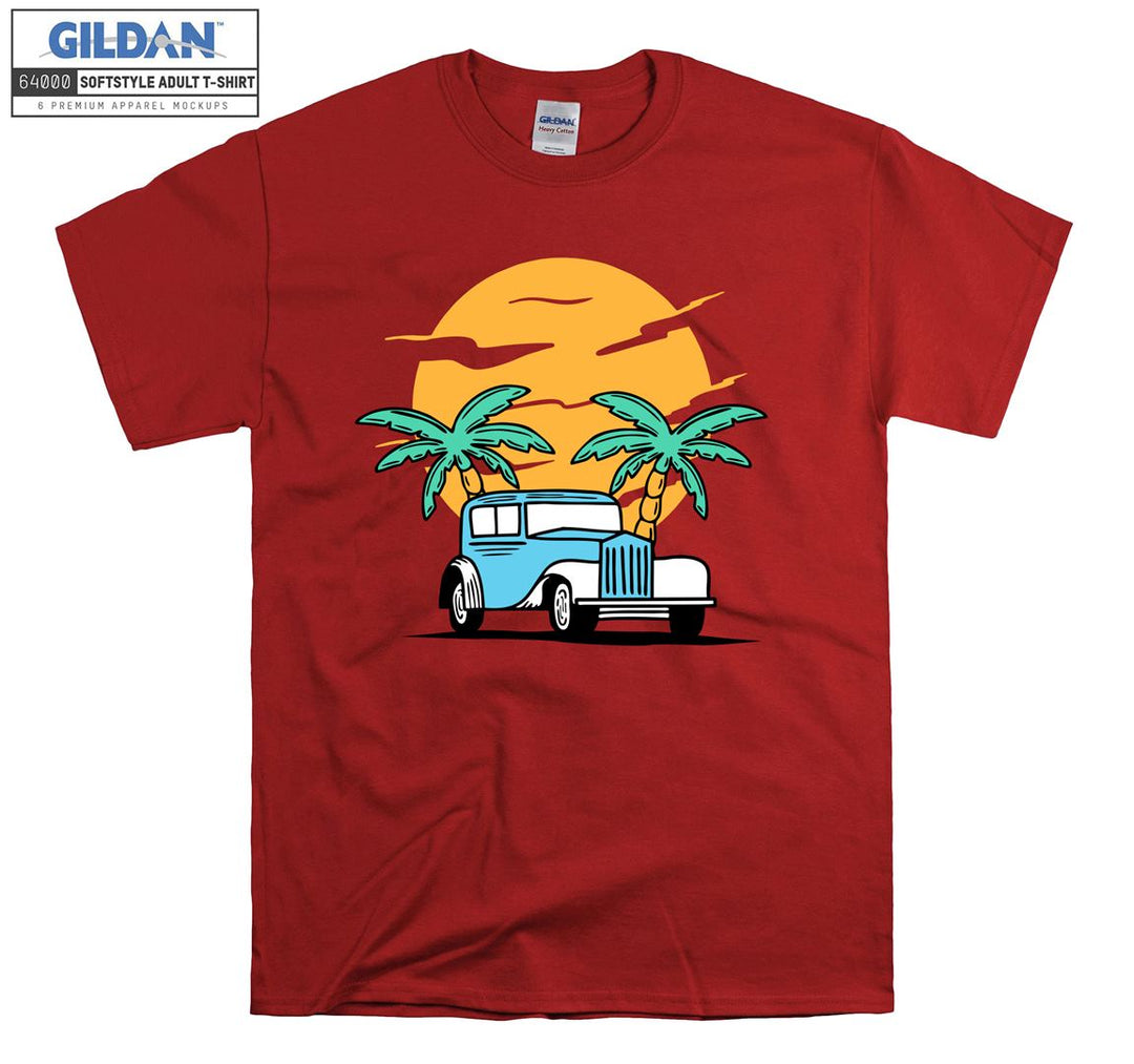 Cool Classic Car Sunset Figure T-shirt