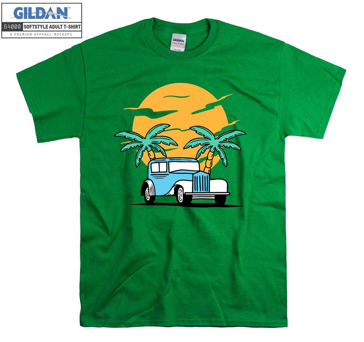 Cool Classic Car Sunset Figure T-shirt