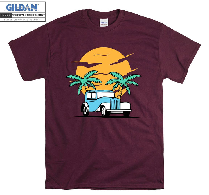 Cool Classic Car Sunset Figure T-shirt