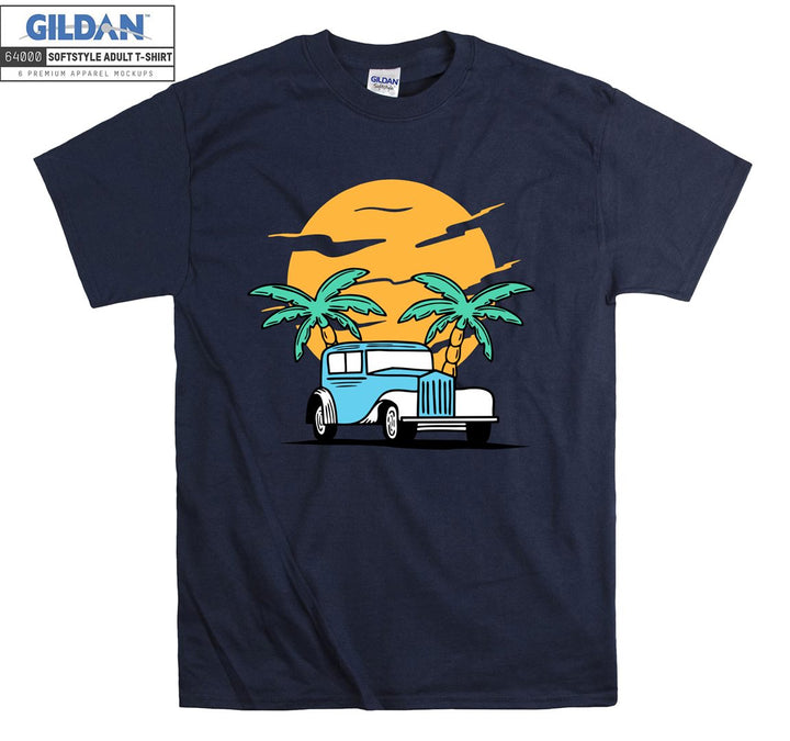 Cool Classic Car Sunset Figure T-shirt