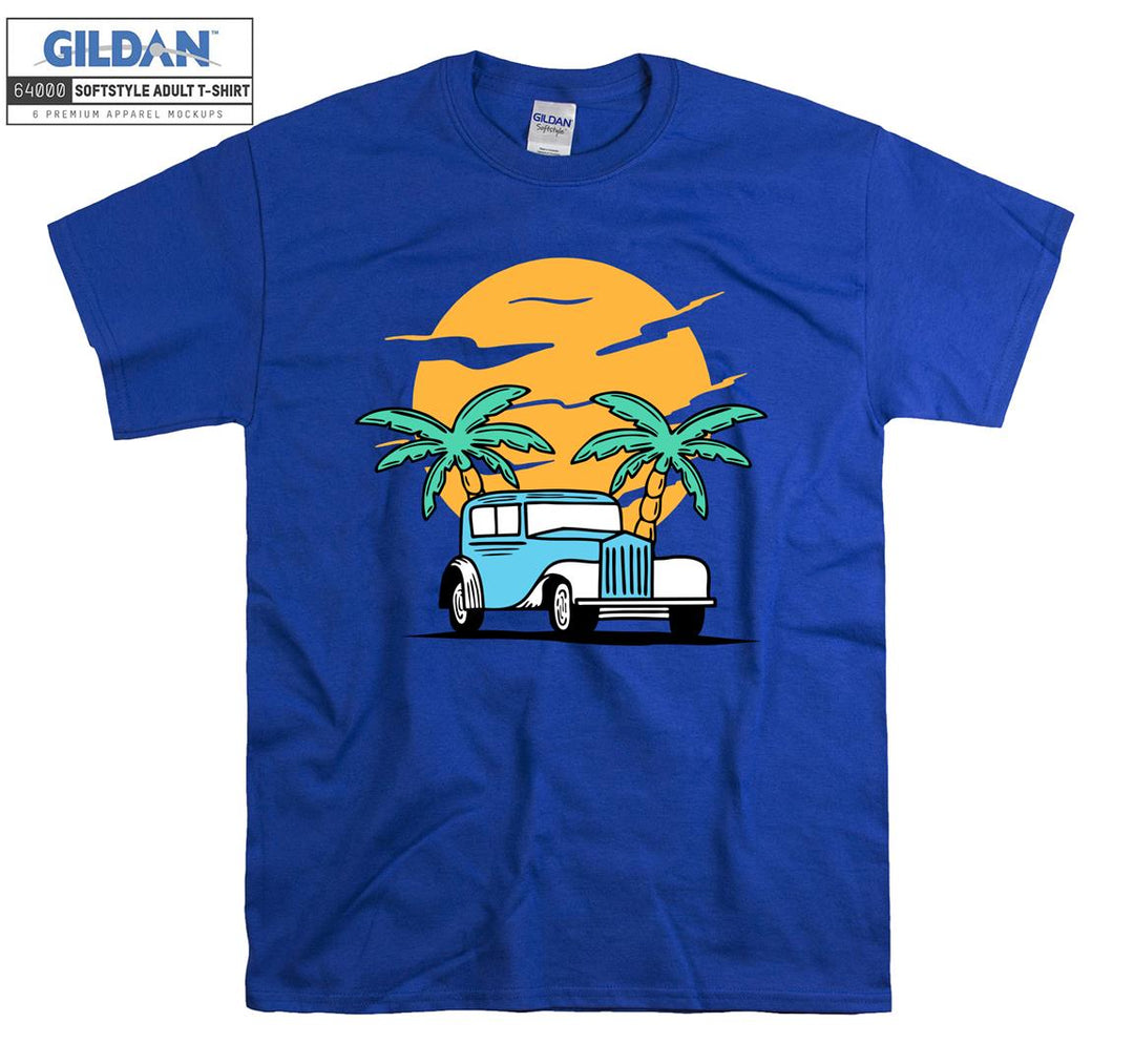 Cool Classic Car Sunset Figure T-shirt