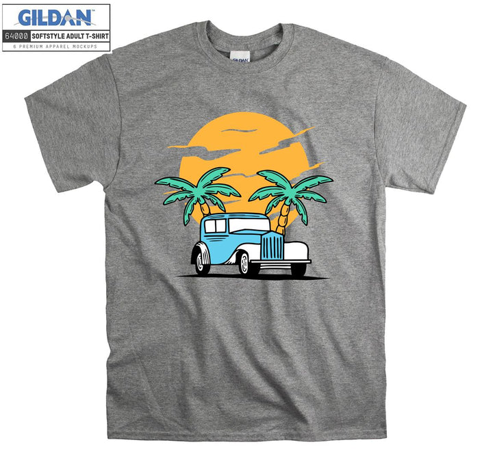 Cool Classic Car Sunset Figure T-shirt