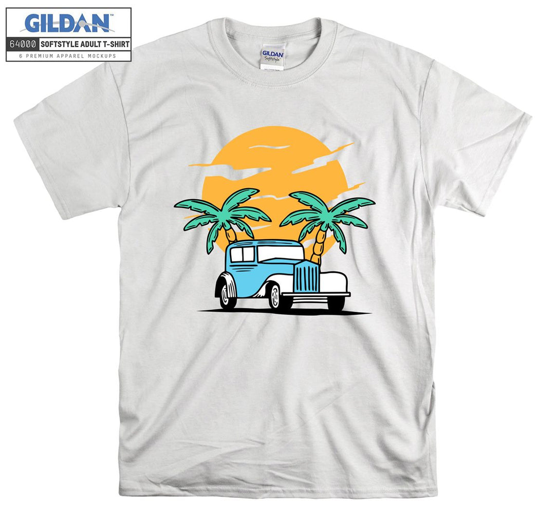 Cool Classic Car Sunset Figure T-shirt