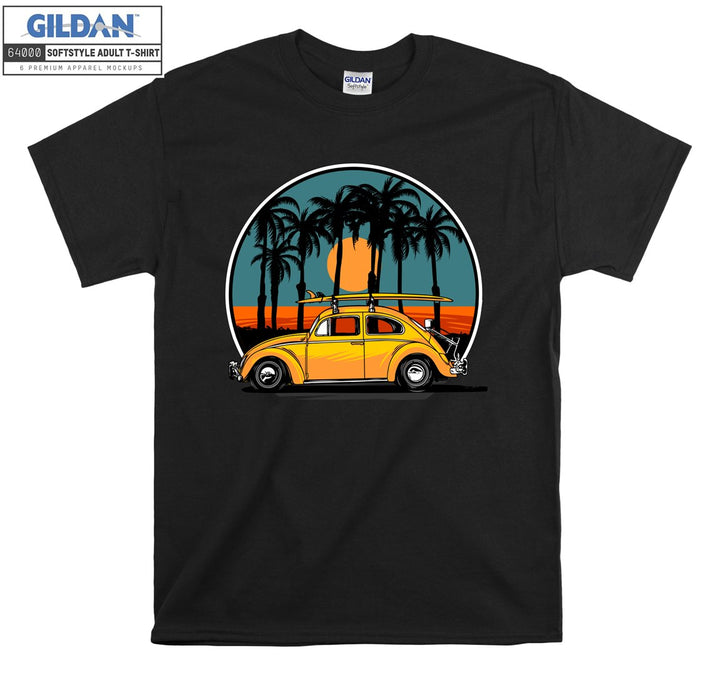 Famous Beetle Car Figure Sunset T-shirt