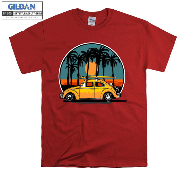 Famous Beetle Car Figure Sunset T-shirt