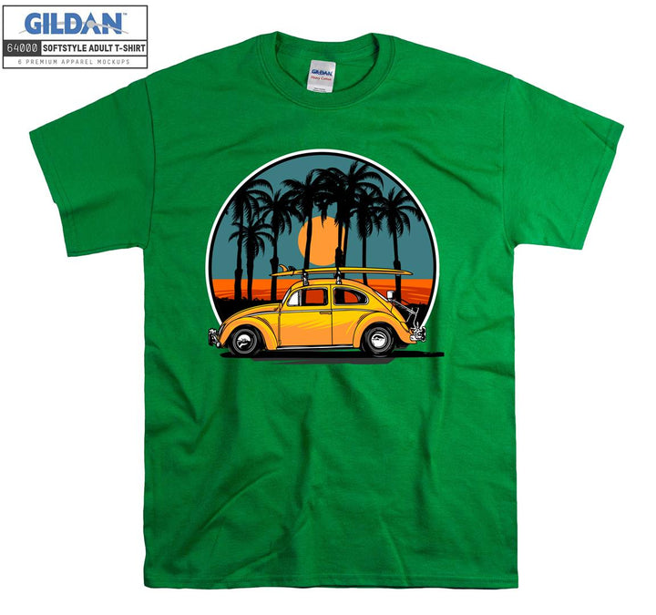 Famous Beetle Car Figure Sunset T-shirt