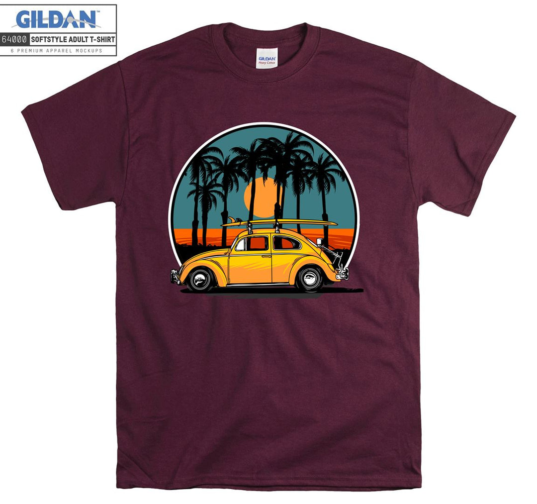 Famous Beetle Car Figure Sunset T-shirt