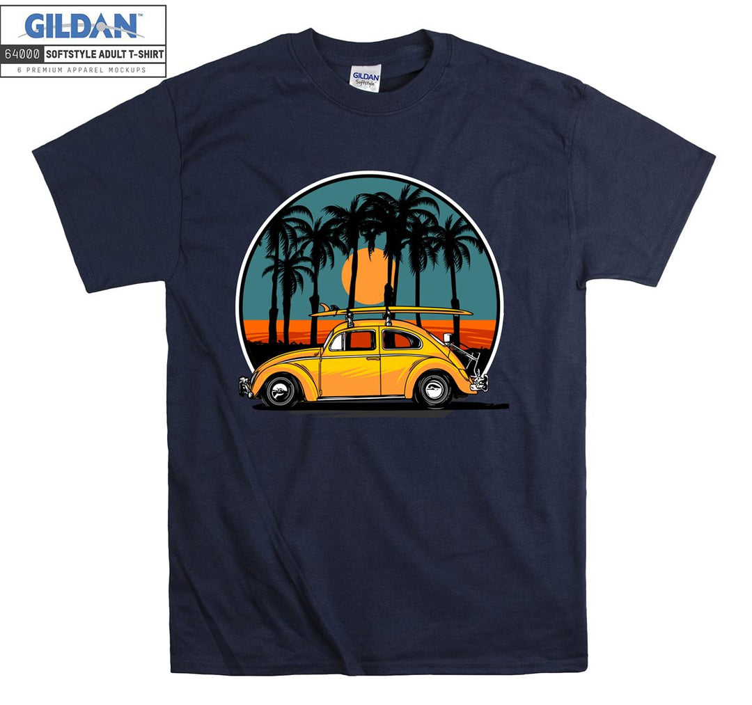 Famous Beetle Car Figure Sunset T-shirt