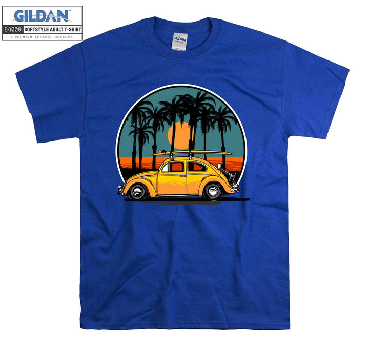 Famous Beetle Car Figure Sunset T-shirt