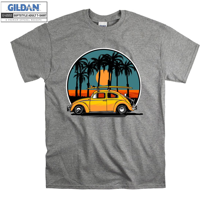 Famous Beetle Car Figure Sunset T-shirt