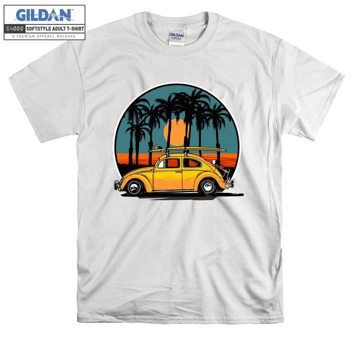 Famous Beetle Car Figure Sunset T-shirt