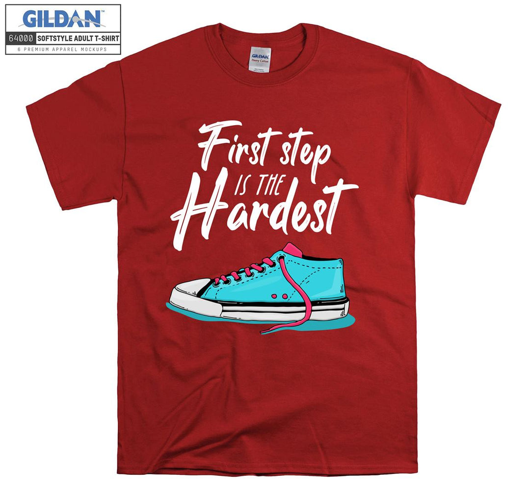 First Step Is The Hardest Shoe Figure T-shirt