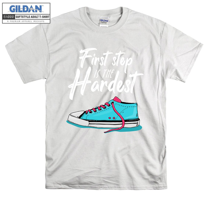 First Step Is The Hardest Shoe Figure T-shirt