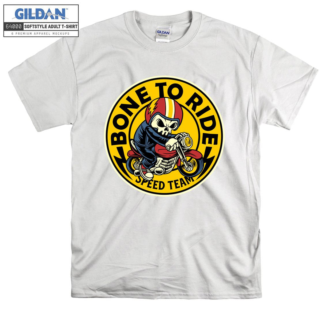 Bone to ride skeleton figure T-shirt