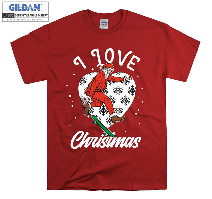 I love christmas noel skateboard T-shirt