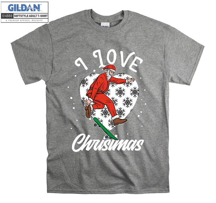 I love christmas noel skateboard T-shirt