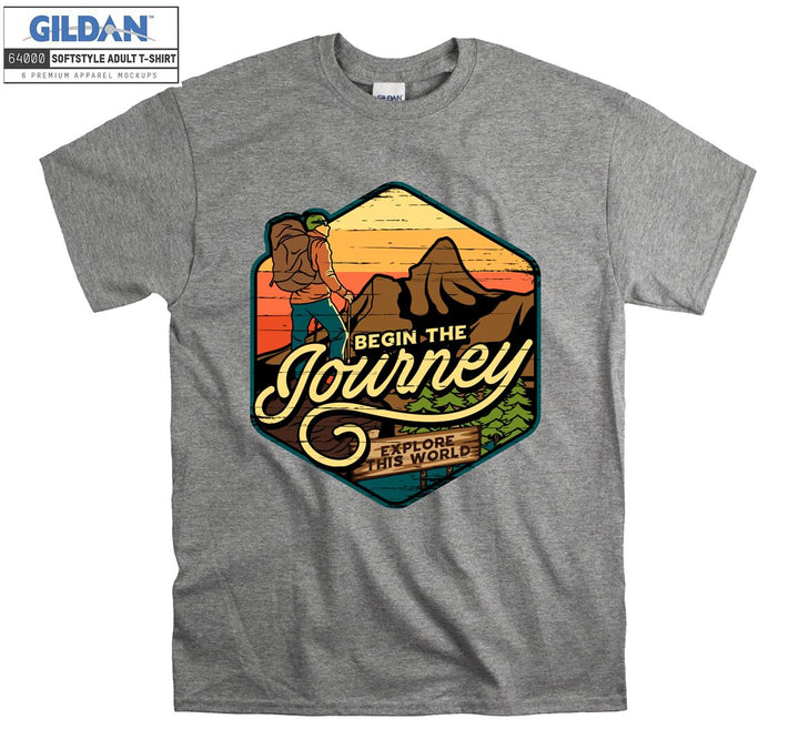 Begin The Journey Camping Man T-shirt