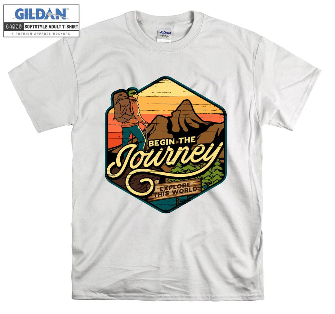 Begin The Journey Camping Man T-shirt