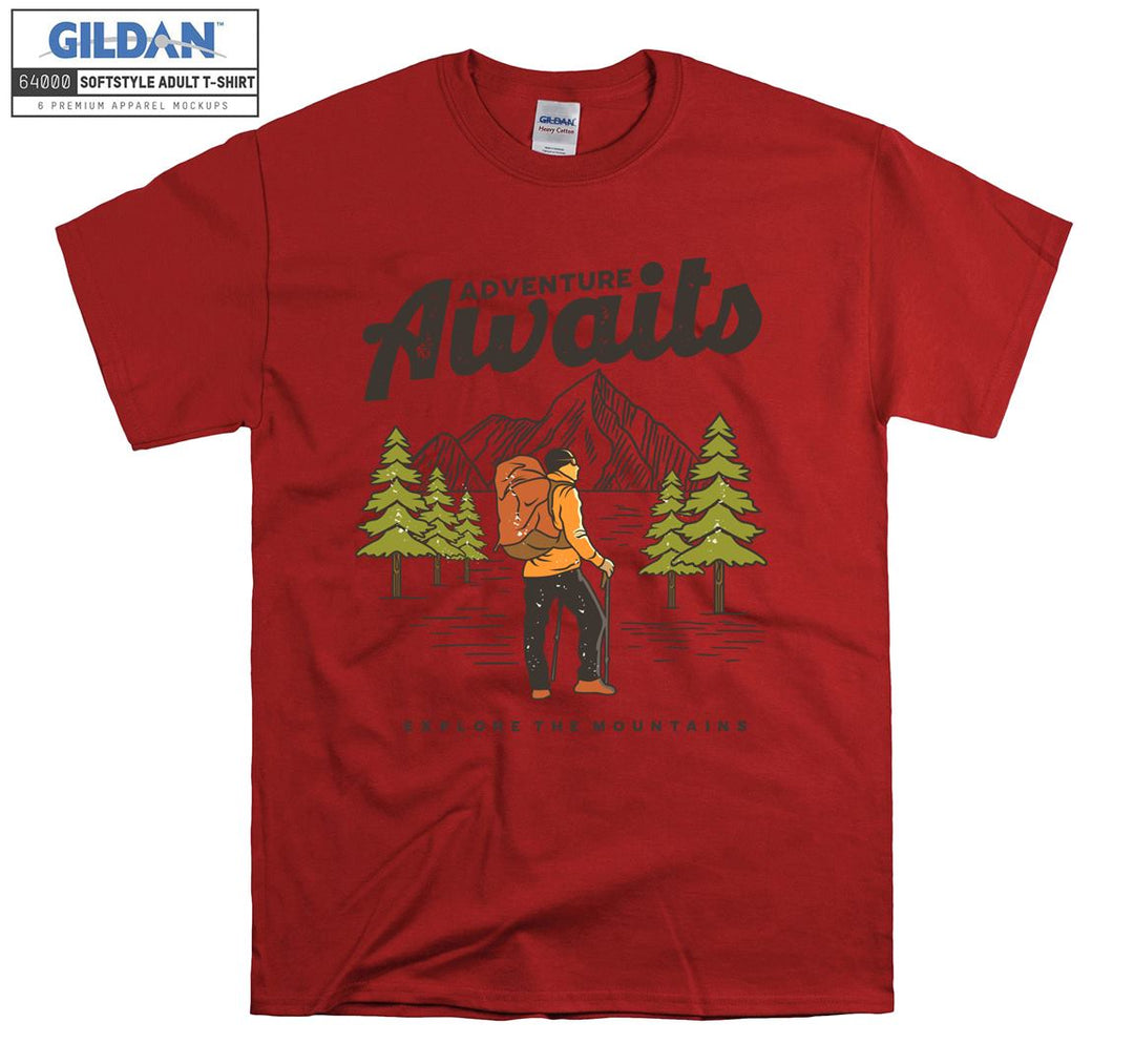 Adventure Awaits Camping Man T-shirt