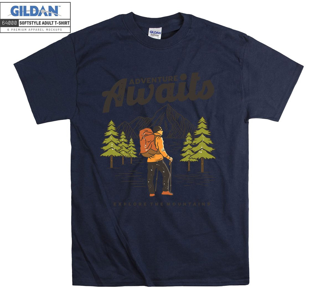 Adventure Awaits Camping Man T-shirt