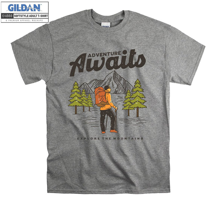 Adventure Awaits Camping Man T-shirt