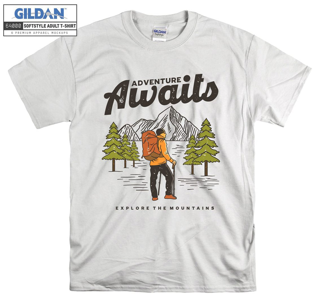 Adventure Awaits Camping Man T-shirt