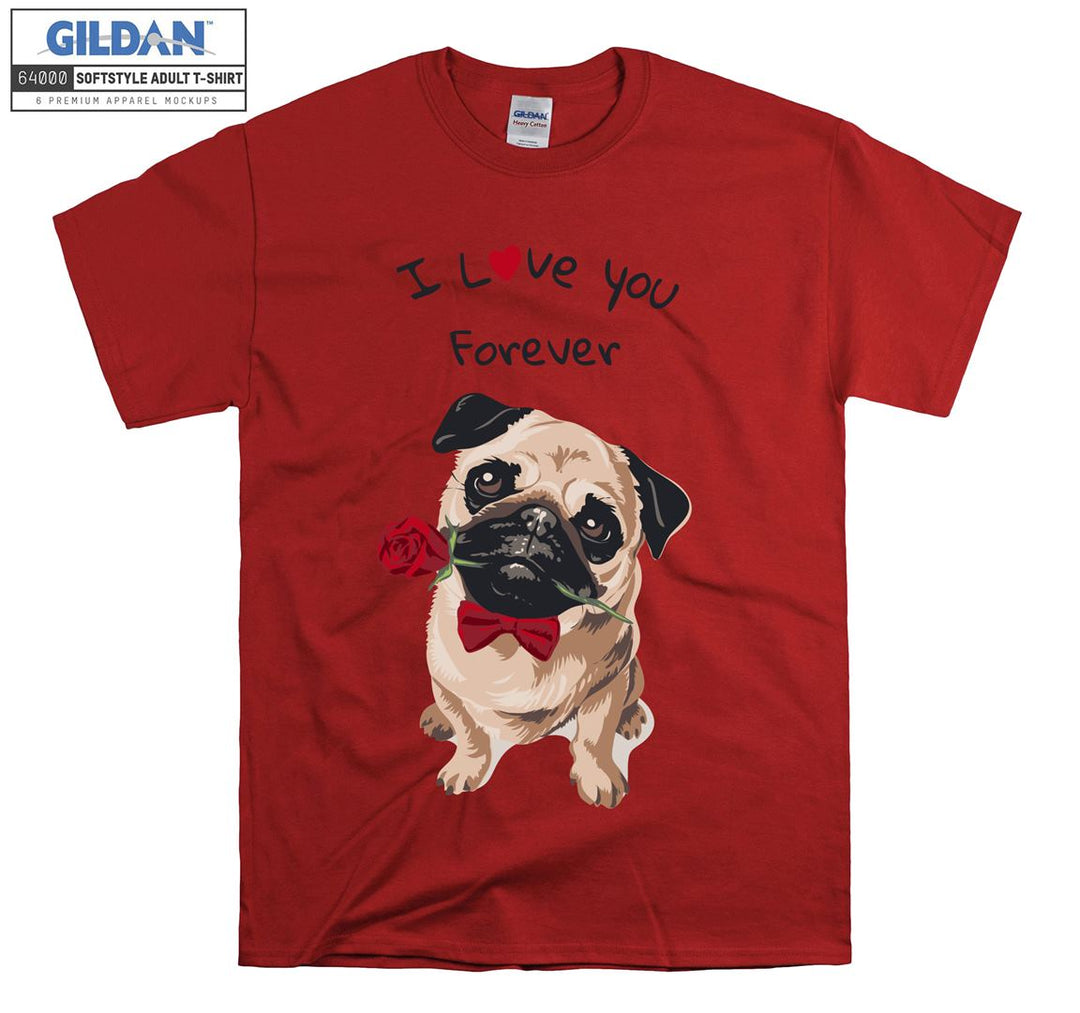 Romantic cute dog figure T-shirt