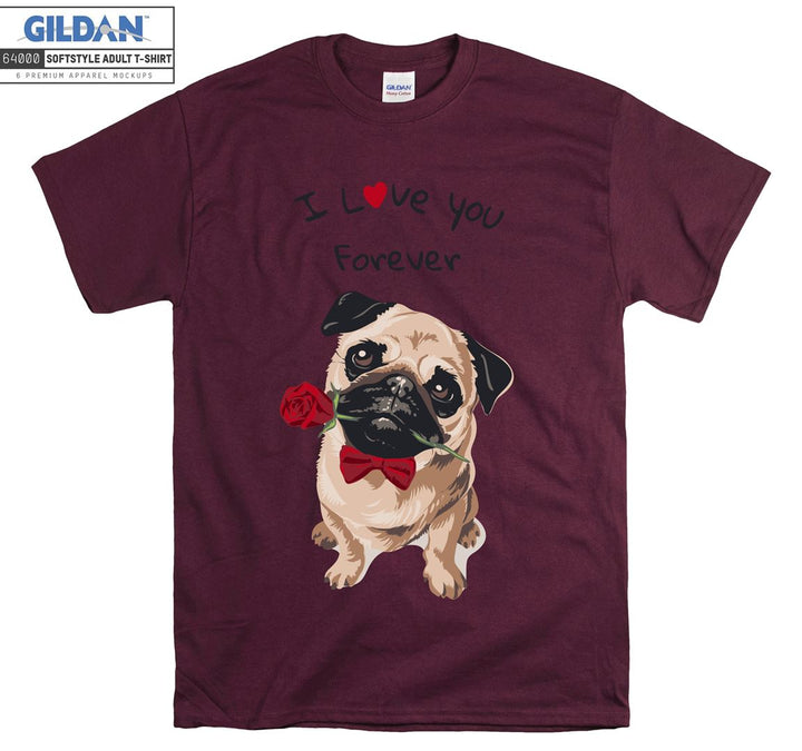 Romantic cute dog figure T-shirt