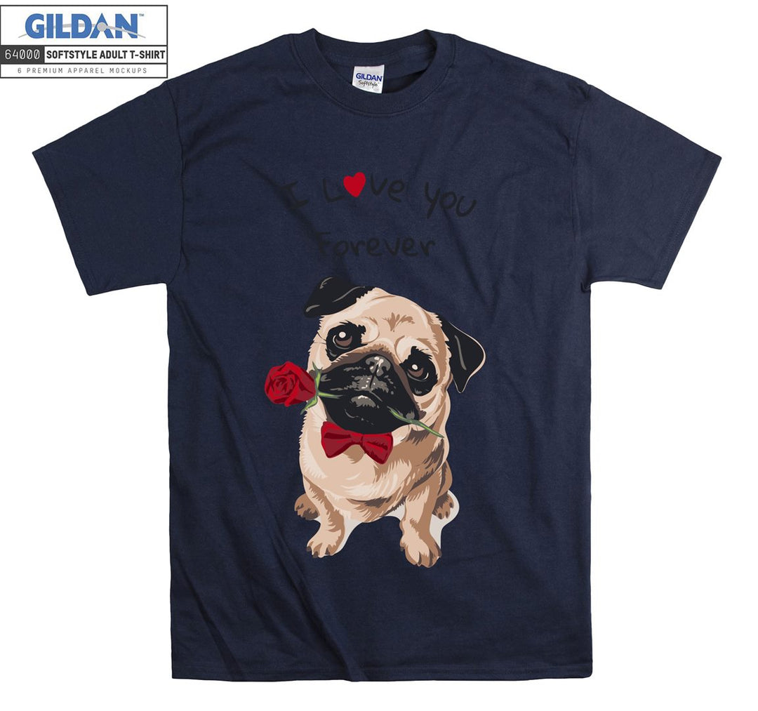 Romantic cute dog figure T-shirt