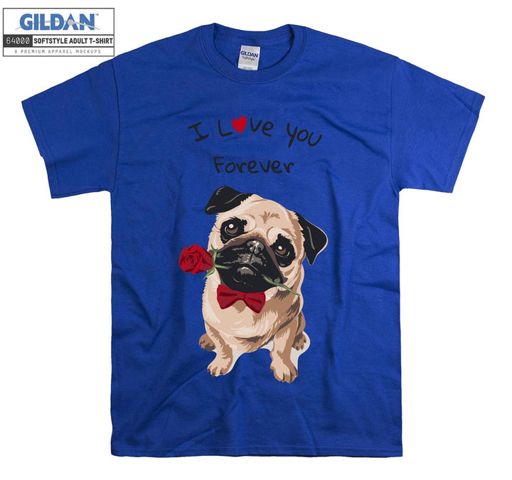 Romantic cute dog figure T-shirt