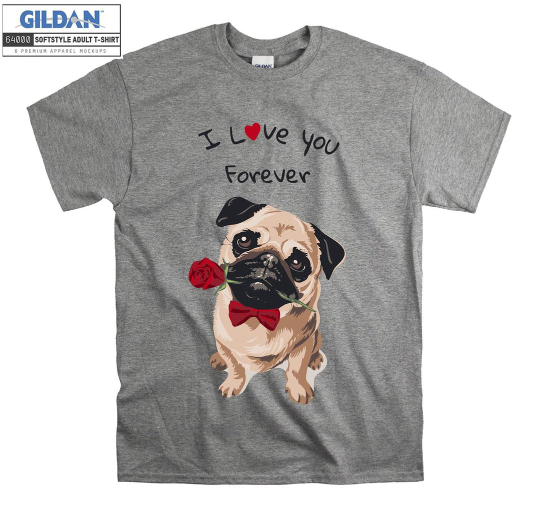 Romantic cute dog figure T-shirt