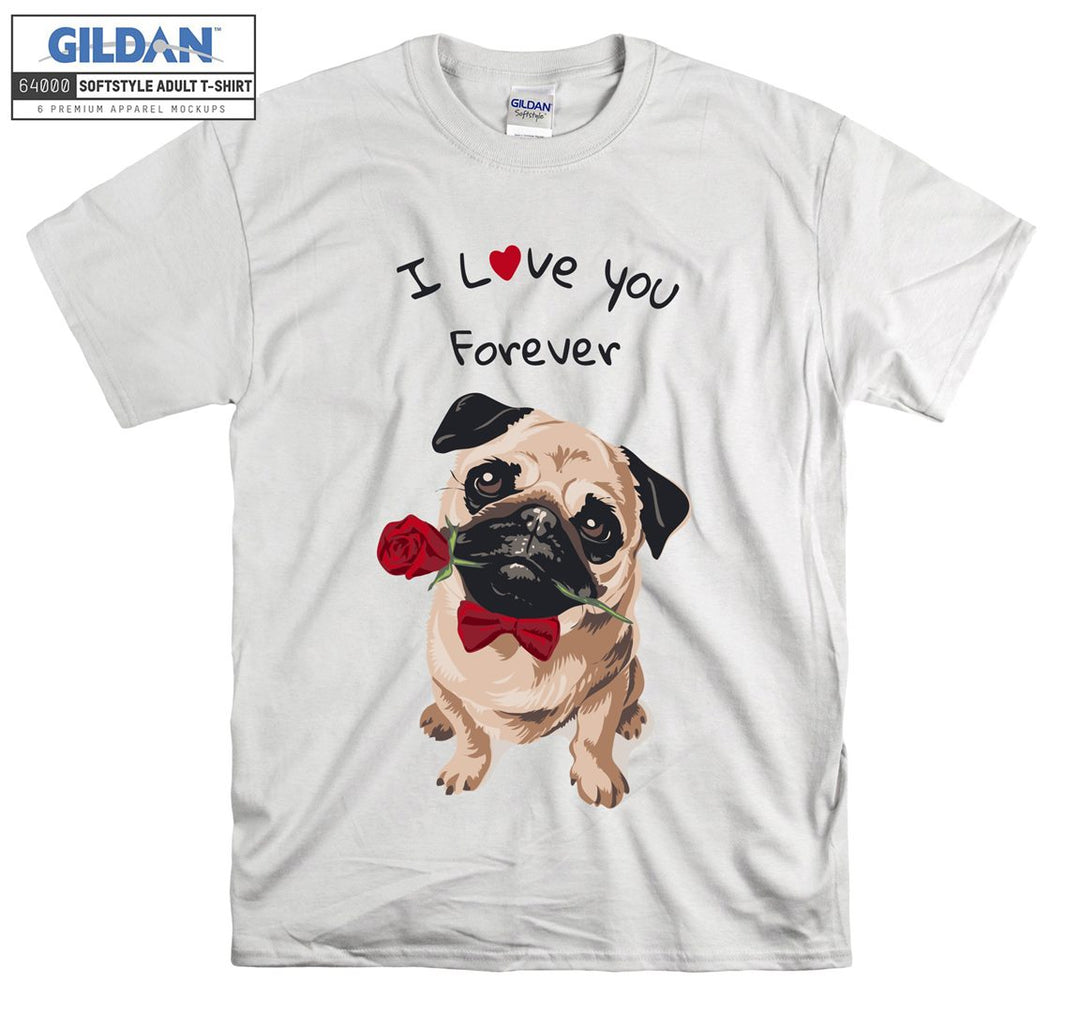 Romantic cute dog figure T-shirt