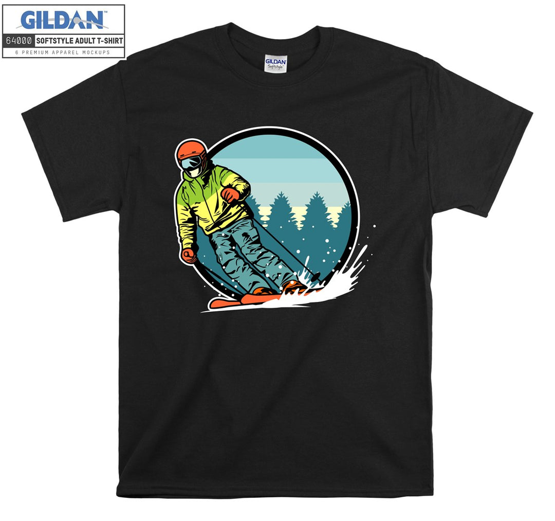 Famous skiing man figure T-shirt