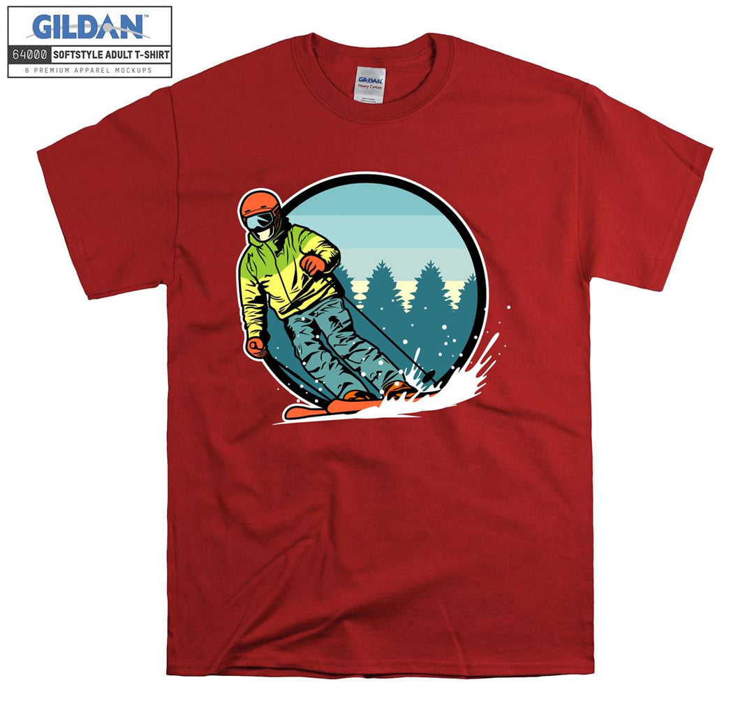 Famous skiing man figure T-shirt