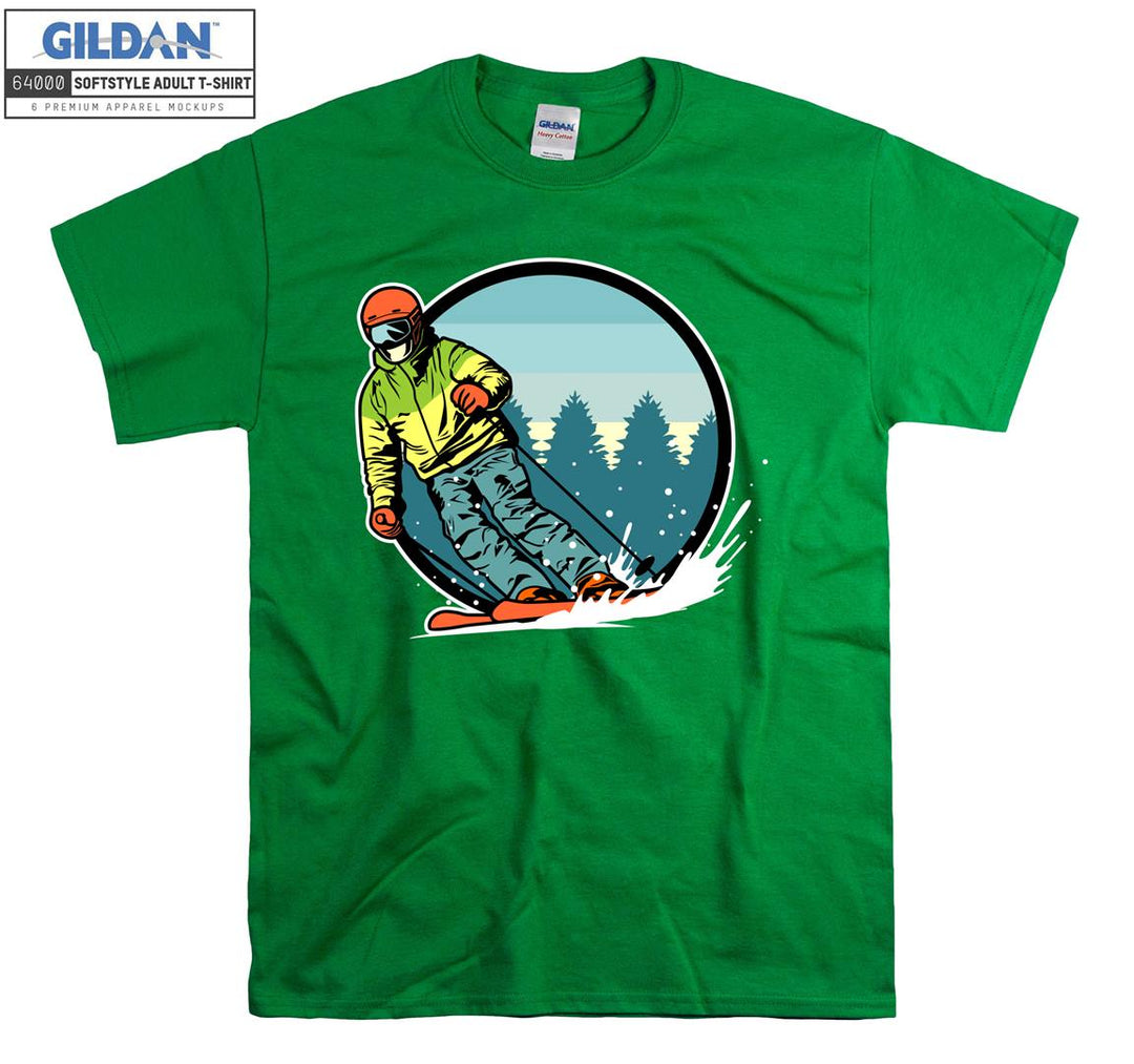 Famous skiing man figure T-shirt