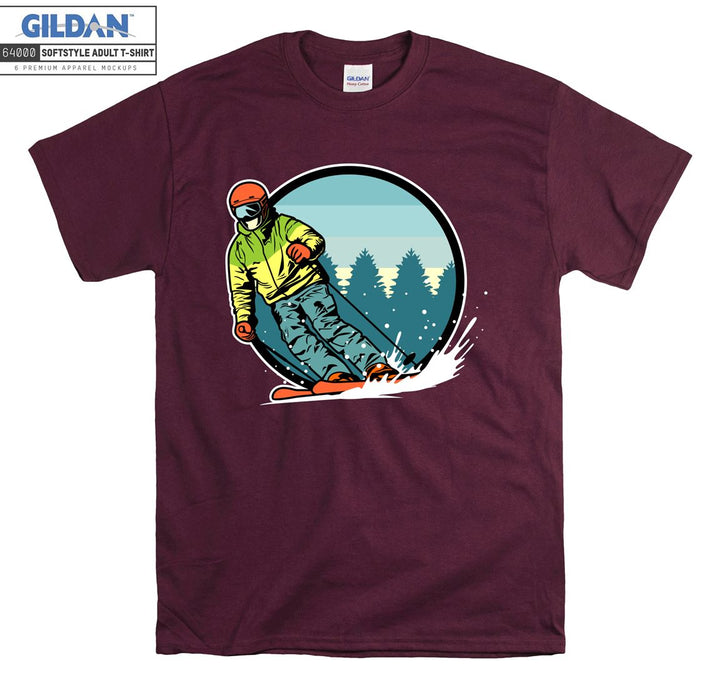 Famous skiing man figure T-shirt