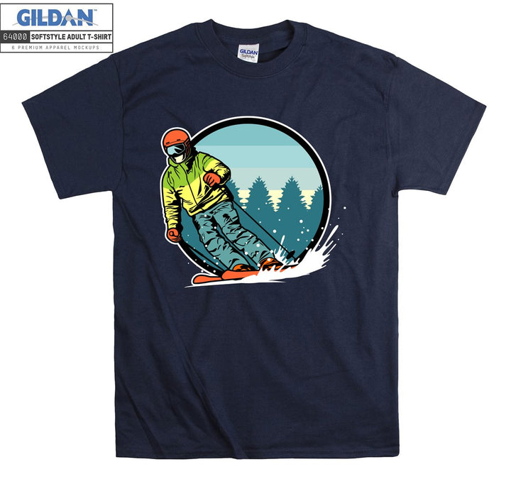 Famous skiing man figure T-shirt